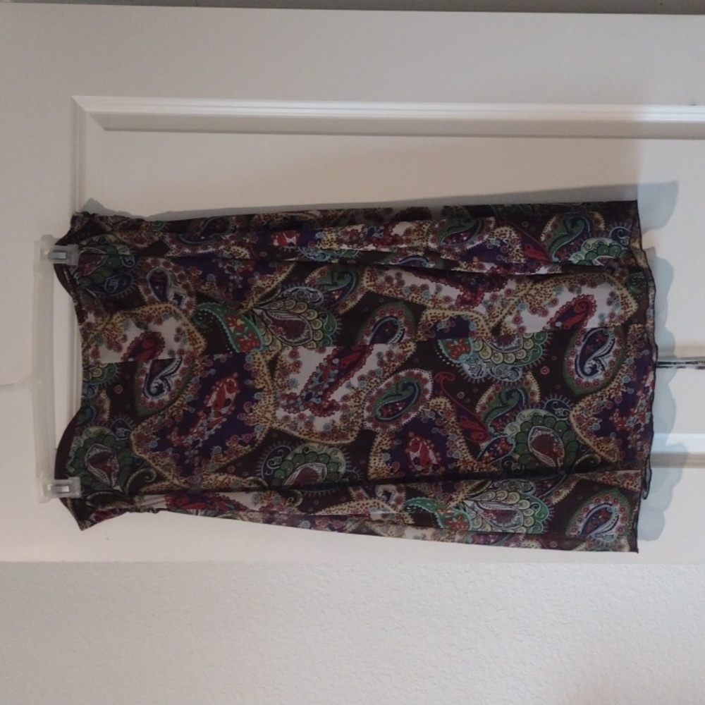 Paisley Strapless Dress With Earrings Euc - Picture 6 of 10